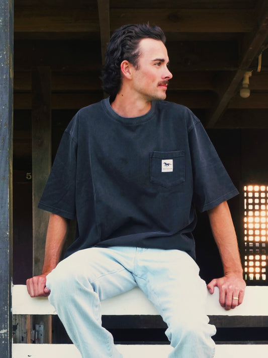 Black Wash Pocket Tee