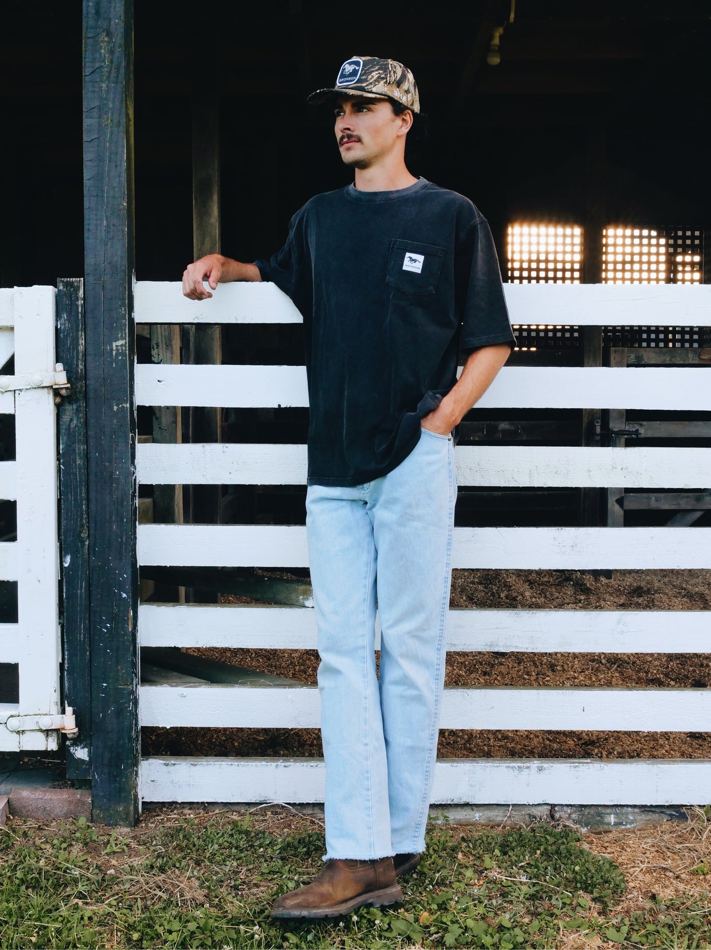 Black Wash Pocket Tee